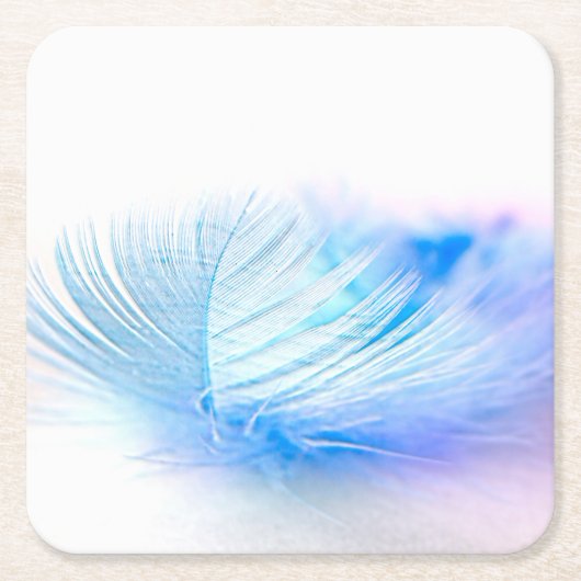 Blue Bird Feather Plume Rechteckiger Pappuntersetzer (Vorderseite)