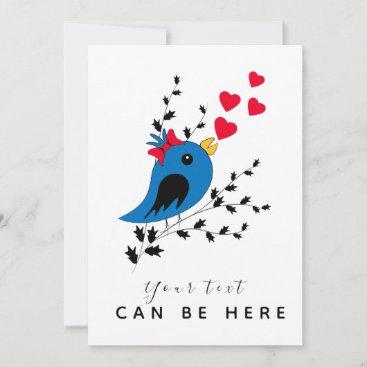 Blue Bird Flat Announccard Ankündigung (Vorderseite)