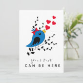 Blue Bird Flat Announccard Ankündigung (Stehend Vorderseite)