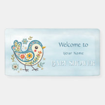Blue Bird Floral Baby Dusche