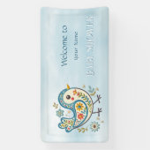Blue Bird Floral Baby Dusche Banner (Vertikal)