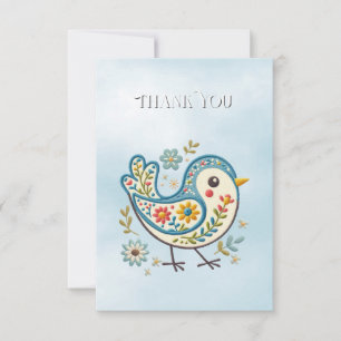 Blue Bird Floral Danke Karte