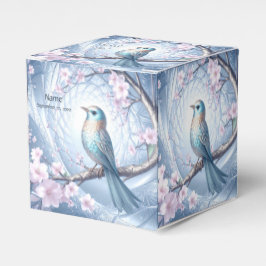 Blue Bird Floral Favor Box Geschenkschachtel