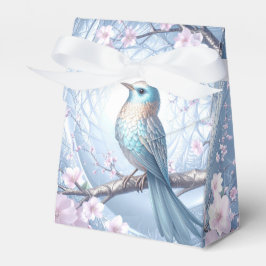 Blue Bird Floral Favor Box Geschenkschachtel