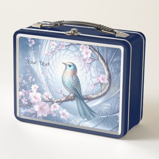 Blue Bird Floral Metal Lunch Box (Vorderseite)