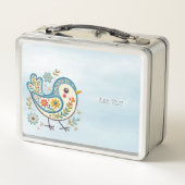 Blue Bird Floral Metal Lunch Box (Rückseite)