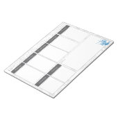 Blue Bird & Floral Muster Wochenkalender Notepad Notizblock (angewinkelt)