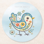 Blue Bird Floral Paper Untersetzer (Vorderseite)