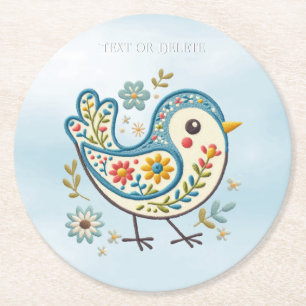 Blue Bird Floral Paper Untersetzer