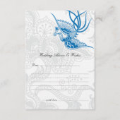 Blue Bird & Floral Wedding Advice Cards Hinweiskarte (Vorderseite)