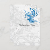 Blue Bird & Floral Wedding Advice Cards Hinweiskarte (Vorne/Hinten)