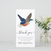 Blue Bird Foto Beerdigung Danke Karte (Stehend Vorderseite)