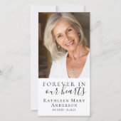 Blue Bird Foto Beerdigung Danke Karte (Rückseite)