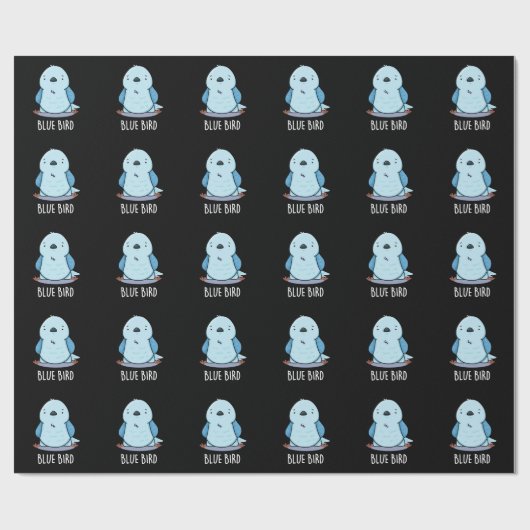 Blue Bird Funny Animal Pub Dark BG Geschenkpapier (Flach)