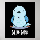 Blue Bird Funny Animal Pub Dark BG Poster (Vorne)