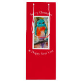 Blue Bird-Geschenktasche Geschenktüte Für Weinflaschen (Vorderseite)