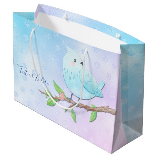 Blue Bird-Geschenktasche Große Geschenktüte (Rückseite Schrägansicht)