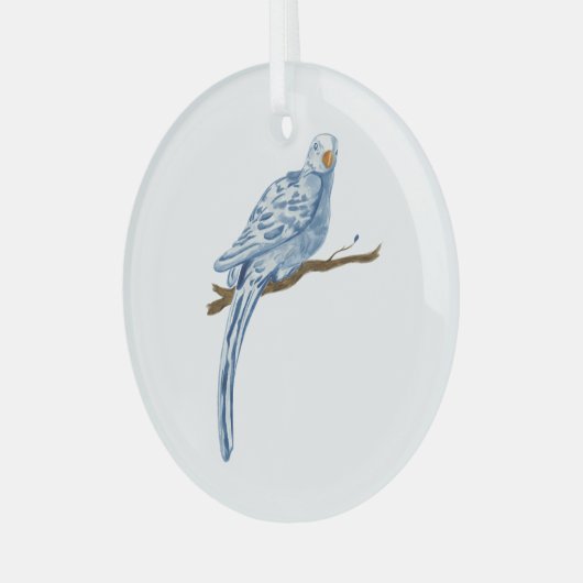 Blue Bird Glass Ornament (Vorderseite links)