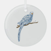 Blue Bird Glass Ornament Aus Glas (Vorderseite)