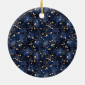 Blue Bird Gold Leaves Traum Keramik Ornament (Hinten)