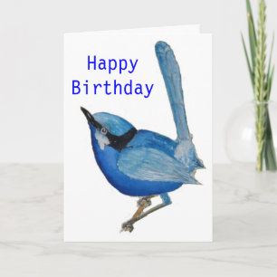 Blue Bird Happy Birthday Card Karte