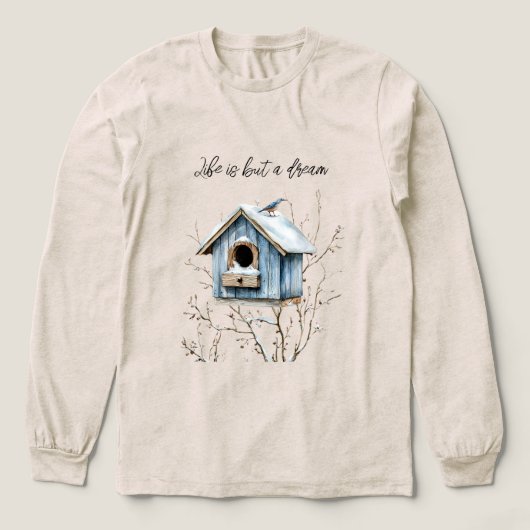 Blue Bird House Tri-Blend Shirt (Design Vorderseite)