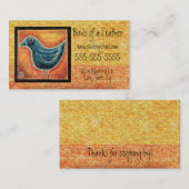 Blue Bird in Oil Pastel, Visitenkarte (Vorne/Hinten)