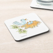 Blue Bird mit Baby Birds Untersetzer (Linke Seite)
