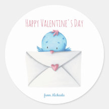 Blue Bird mit Letter Kids School Valentinstag