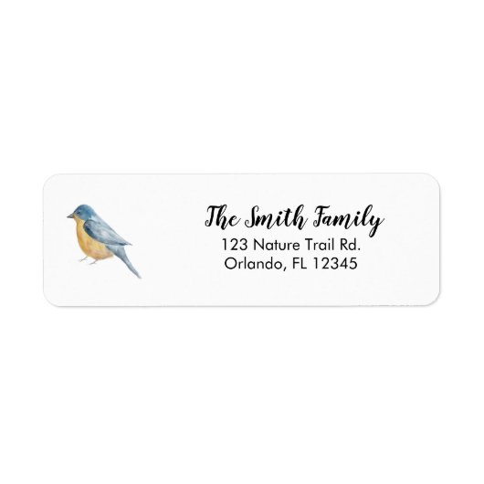 Blue Bird Nature Painting Return Address (Vorne)