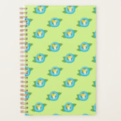 Blue Bird Nests Colorful Eggs Green Leaves Natur Planer (Vorderseite)