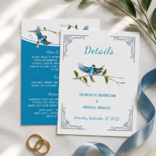 Blue Bird of Happiness Details - Eintrittskarte RSVP Karte