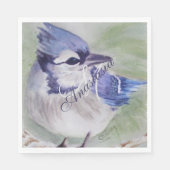 BLUE BIRD OF HAPPINESS MONOGRAM PARTY SERVIETTE (Vorderseite)