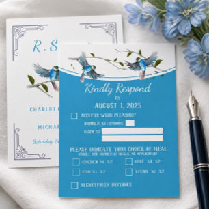 Blue Bird of Happiness UAWG / Response Card RSVP Karte