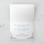 Blue Bird of Happiness Wedding Danke Card (Innenseite)