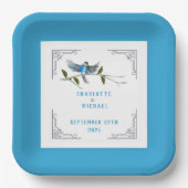 Blue Bird of Happiness Wedding Paper Teller (Vorderseite)