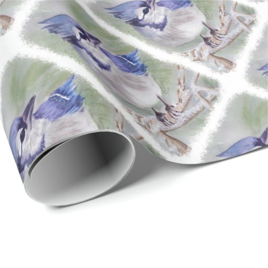 BLUE BIRD OF PARADISE GESCHENKPAPIER (Rolleneckpunkt)