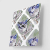 BLUE BIRD OF PARADISE QUADRATISCHE WANDUHR (Winkel)