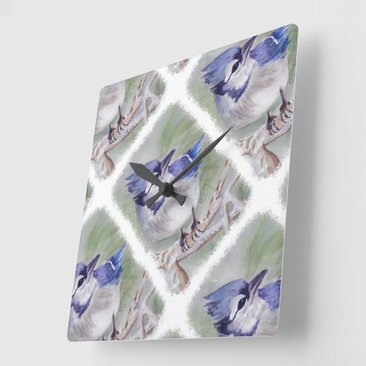 BLUE BIRD OF PARADISE QUADRATISCHE WANDUHR (Winkel)