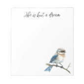 Blue Bird on a Tree Branch Notizblock (Vorderseite)