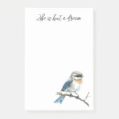Blue Bird on a Tree Branch Post-it Klebezettel (Vorderseite)
