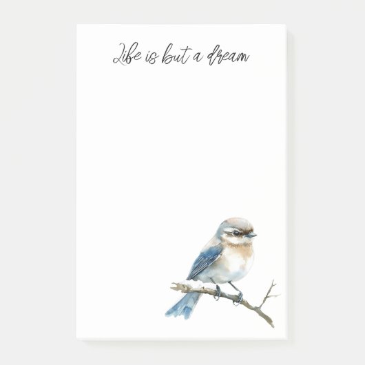 Blue Bird on a Tree Branch Post-it Klebezettel (Vorderseite)