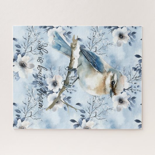 Blue Bird on a Tree Branch Puzzle (Horizontal)
