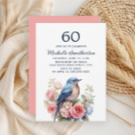 Blue Bird Pink Blume 60. Geburtstag Einladung<br><div class="desc">Eleganter Blauvogel und rosa Aquarellfarben Blume 60. Geburtstagsfeier Einladung. Kontaktieren Sie mich,  um Hilfe bei Ihren Anpassungen zu erhalten oder um zusätzliche Matching oder Koordination von Zazzle Produkten für Ihre Feier zu beantragen.</div>