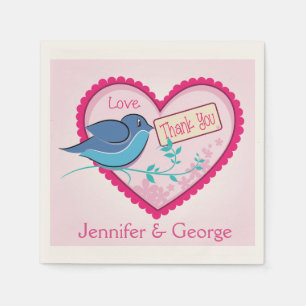 Blue Bird Pink Vielen Dank, dass ich das Blumenher Serviette
