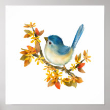 Blue Bird Poster Print