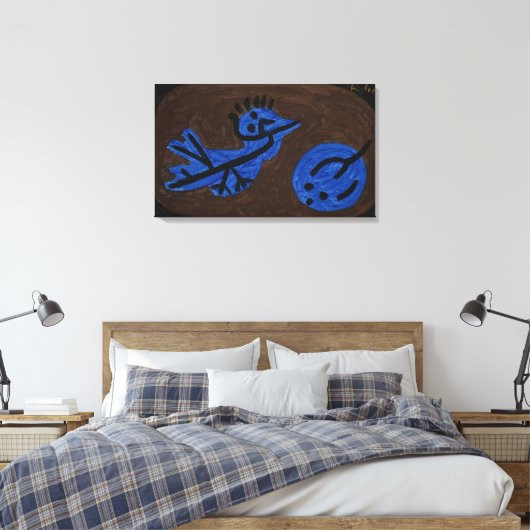 Blue Bird Pumpkin - Paul Klee 1939 Leinwanddruck (Insitu (Schlafzimmer))