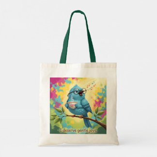 Blue Bird Quote Tote Bag Tragetasche