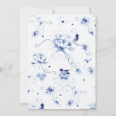 Blue Bird Rose Chinoiserie | BRAUTPARTY Einladung (Rückseite)