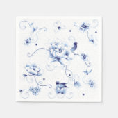 Blue Bird Rose Chinoiserie Serviette (Vorderseite)